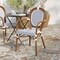 Merrick Lane Celia Stacking Thonet Bistro Style Chair with Arms, PE Rattan Seat, and Metal Frame for Indoor/Outdoor Use